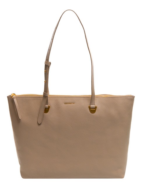 COCCINELLE LEA Hammered leather shopping bag powder pink - Women’s Bags