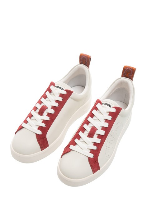 COCCINELLE MONOGRAM PERFORED BIMATERIAL Leather sneakers of.w/rosew/m.gr - Women’s shoes