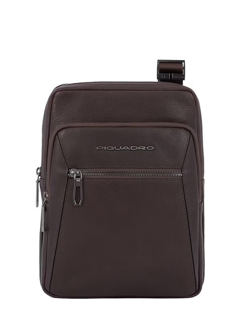 PIQUADRO RHINO Leather iPad 11" bag MORO - Over-the-shoulder Bags for Men
