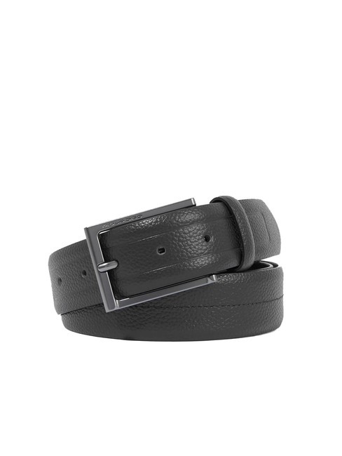 PIQUADRO CARL Shortenable leather belt Black - Belts