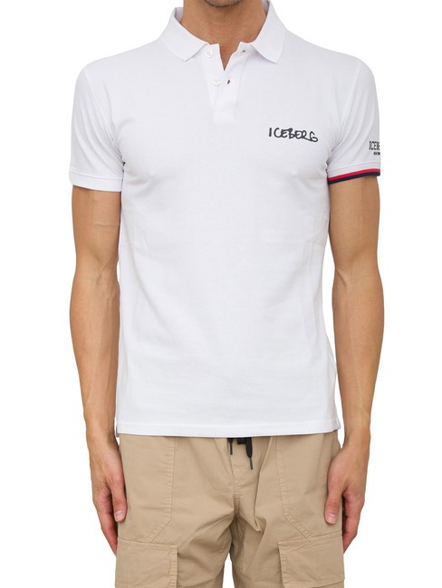 ICEBERG NEW BASIC LOGO Stretch cotton polo white - Polo shirt