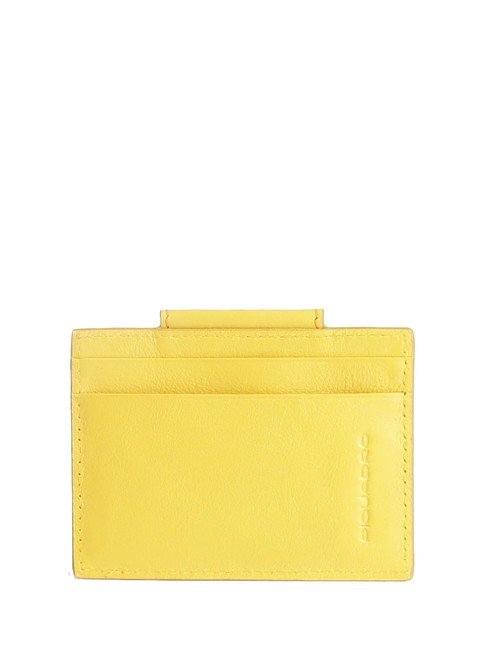 PIQUADRO URBAN  Leather card holder Yellow - Men’s Wallets