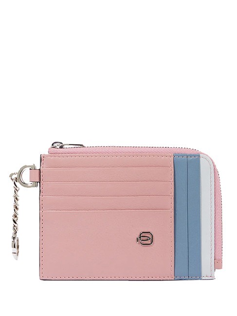PIQUADRO CIRCLE Leather card holder / key holder pink/grey - Women’s Wallets