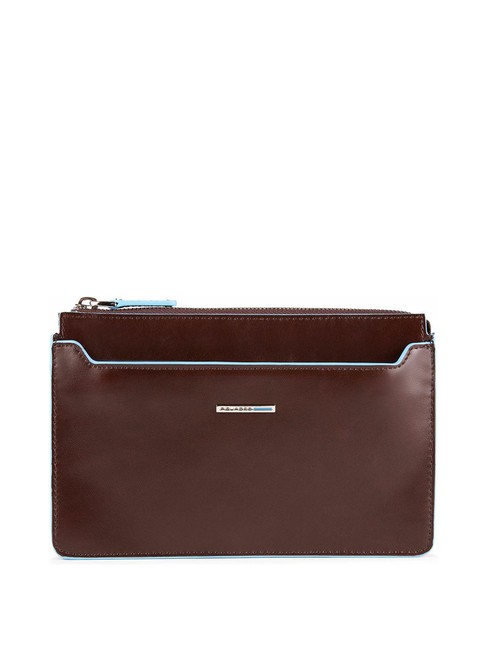 PIQUADRO BLUE SQUARE Leather smartphone case MAHOGANY - Tablet holder& Organizer