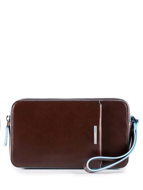 PIQUADRO BLUE SQUARE Leather clutch bag MAHOGANY - Women’s Bags