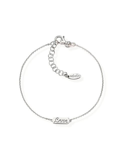 AMEN AMORE LOVE LOVE plate bracelet rhodium - Bracelets