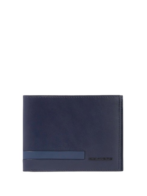 PIQUADRO PAUL Leather wallet with coin purse blue - Men’s Wallets