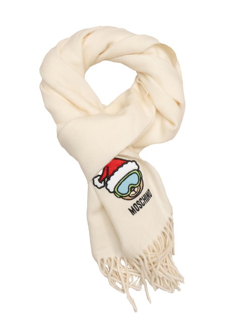 MOSCHINO TEDDY CHRISTMAS Wool scarf white - Scarves