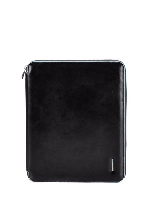 PIQUADRO BLUE SQUARE Slim A4 size leather clipboard Black - Tablet holder& Organizer