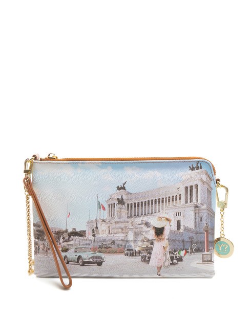 YNOT YESBAG Clutch with wristlet and shoulder strap vintage rome - Women’s Bags