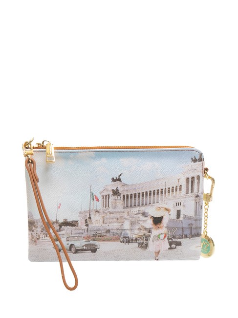 YNOT YESBAG Clutch with wristlet and shoulder strap vintage rome - Women’s Bags