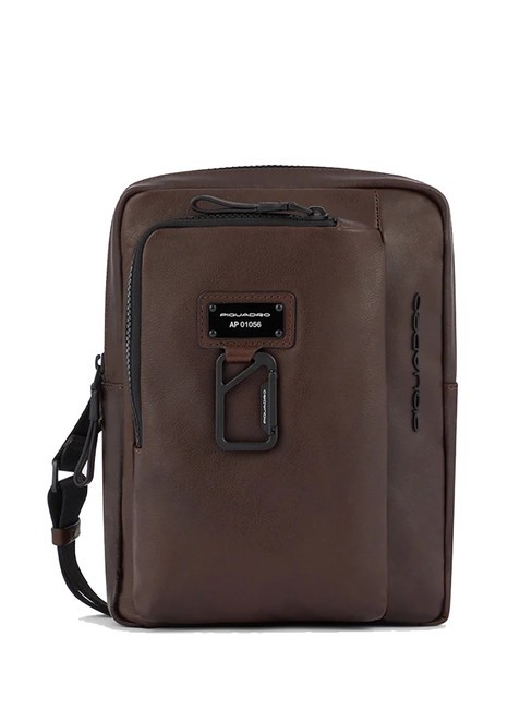 PIQUADRO HARPER Leather bag for iPad 11 MORO - Over-the-shoulder Bags for Men