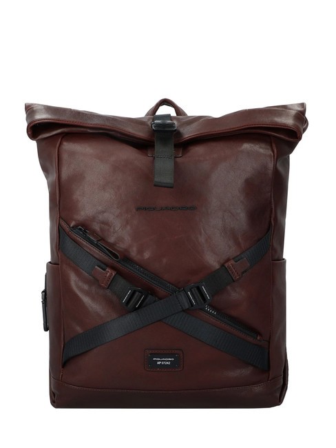 PIQUADRO HARPER 15.6" leather laptop backpack MORO - Laptop backpacks