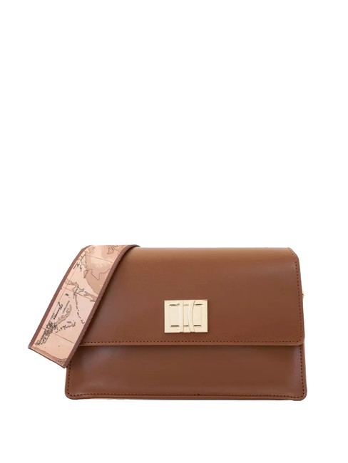 ALVIERO MARTINI PRIMA CLASSE WINTER SPIRIT Leather shoulder bag with flap chestnut - Women’s Bags