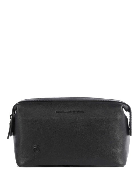 PIQUADRO BLACK SQUARE Leather Beauty Case Black - Beauty Case