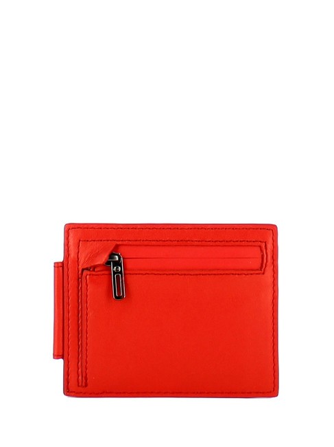 PIQUADRO URBAN Leather credit card holder with zip RED - Men’s Wallets