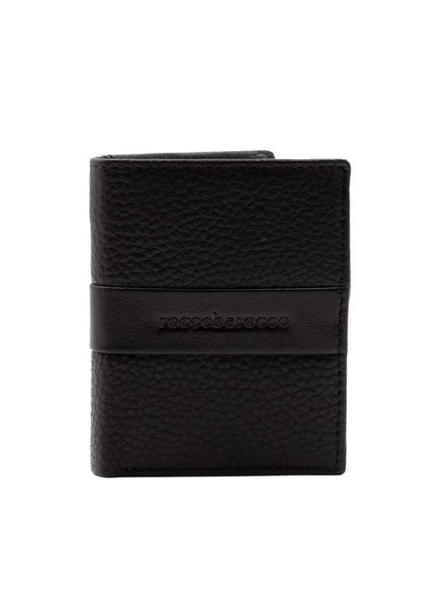 ROCCOBAROCCO JOHN Vertical leather wallet black - Men’s Wallets