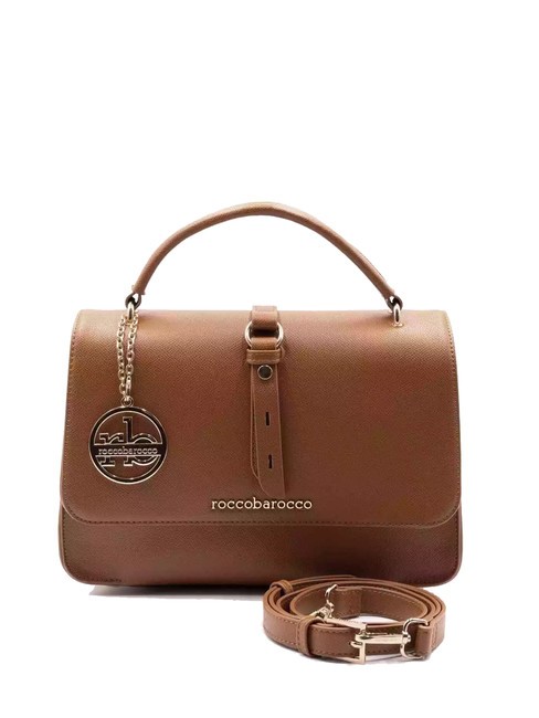 ROCCOBAROCCO GLAM Small bag with flap and shoulder strap cognac - Women’s Bags