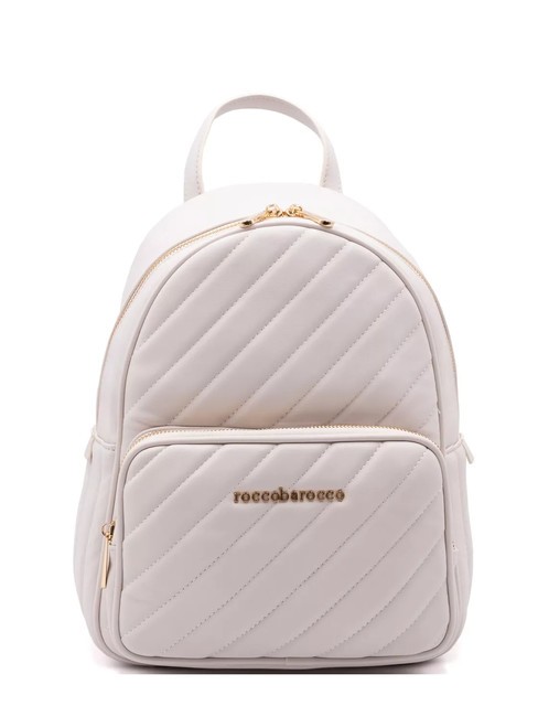 ROCCOBAROCCO GLAM Quilted backpack with pocket off white - Women’s Bags