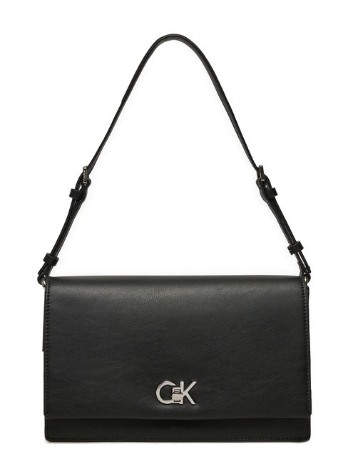 CALVIN KLEIN CK ELONGATED Shoulder bag with flap pvh black - Women’s Bags