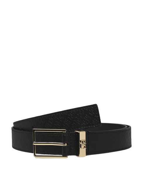 TOMMY HILFIGER TH SQUARE MONOGRAM Leather belt black - Belts