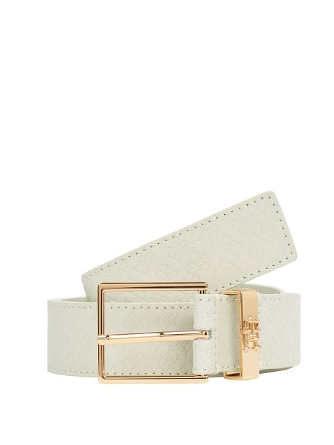 TOMMY HILFIGER TH SQUARE MONOGRAM Leather belt sugarcane - Belts