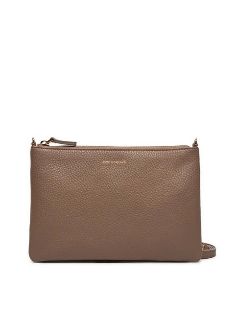 COCCINELLE BEST CROSSBODY Leather mini bag warm taupe - Women’s Bags