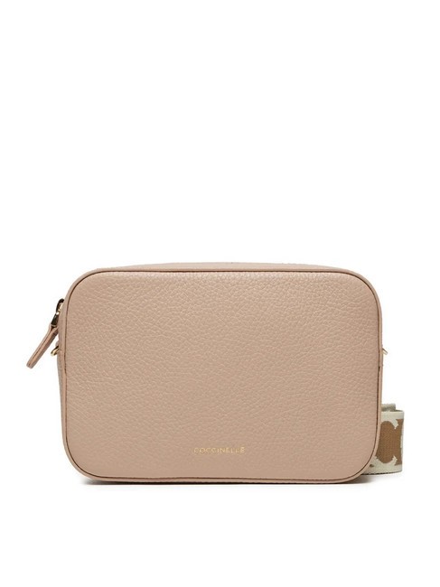 COCCINELLE TEBE Shoulder bag in textured leather rosette - Women’s Bags