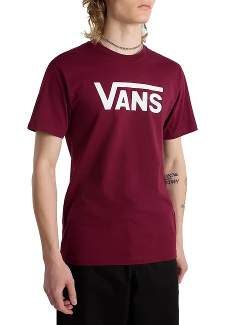 VANS CLASSIC Short sleeve cotton t-shirt burgundy/white - T-shirt