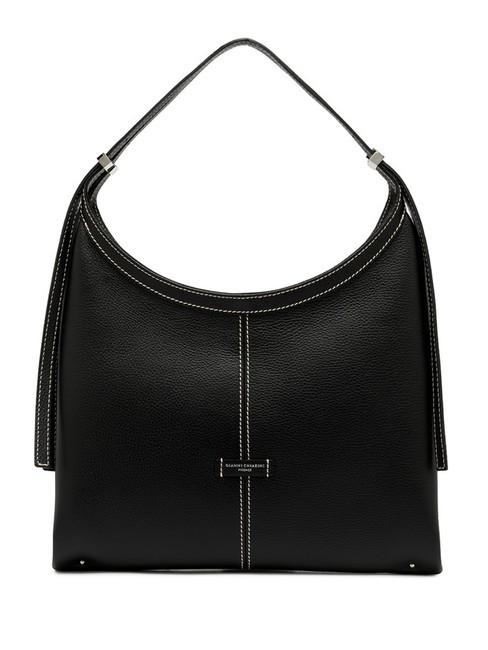 GIANNI CHIARINI NORMA Leather Hobo Shoulder Bag Black - Women’s Bags