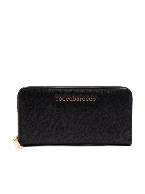 ROCCOBAROCCO LOGO METALLICO Large zip around wallet black - Women’s Wallets