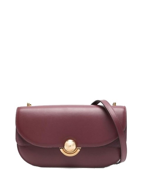 FURLA SFERA Leather shoulder bag with flap Red currant - Women’s Bags