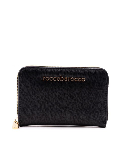 ROCCOBAROCCO LOGO METALLICO Medium zip around wallet black - Women’s Wallets
