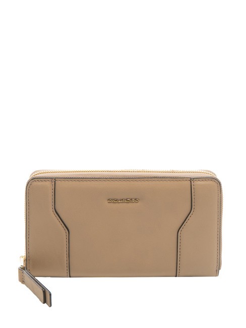 PIQUADRO W99  Leather wallet BEIGE - Women’s Wallets