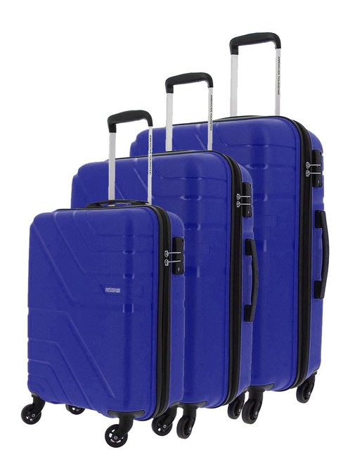 AMERICAN TOURISTER UPLAND Set of 3 trolleys: cabin, medium, large BLUE - Trolley Set
