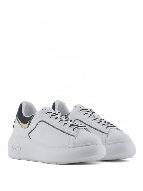 ARMANI EXCHANGE A|X Runner Leather sneakers op.white+absinthe - Women’s shoes