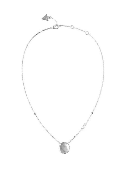 GUESS 4G RISING Logo Coin Necklace SILVER - Necklaces