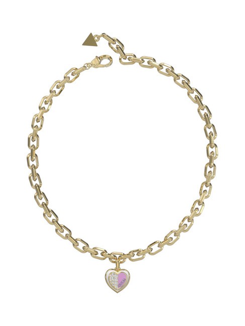 GUESS LOVELY GUESS Enamelled heart necklace yellow gold/lilac - Necklaces