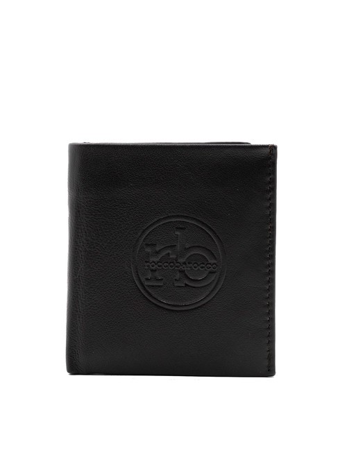 ROCCOBAROCCO ROUND Leather wallet coin pocket dark brown - Men’s Wallets