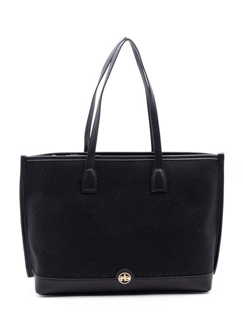 ROCCOBAROCCO FRIDA Jacquard fabric shopping bag black - Women’s Bags