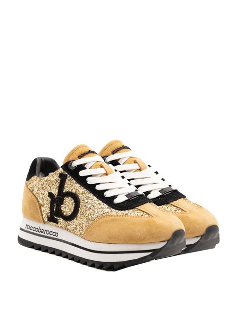 ROCCOBAROCCO RB HIGH OUTSOLE Glitter platform sneakers leather - Women’s shoes