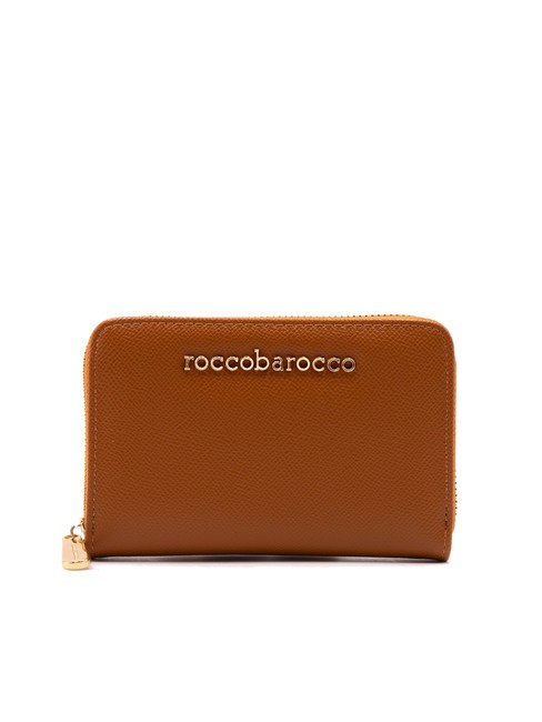 ROCCOBAROCCO LOGO METALLICO Medium zip around wallet tan - Women’s Wallets