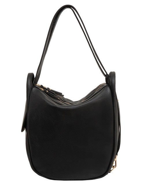 LESAC TRIO  Hammered leather satchel backpack black25 - Women’s Bags