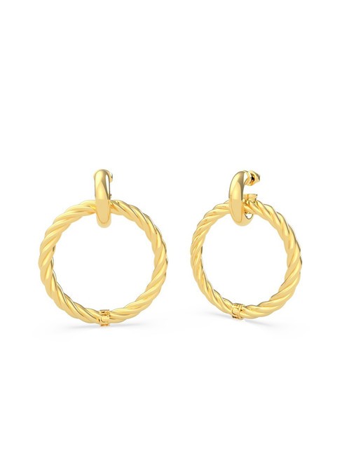 GUESS LET S GET LOUD Torchon hoop earrings gold - Earrings