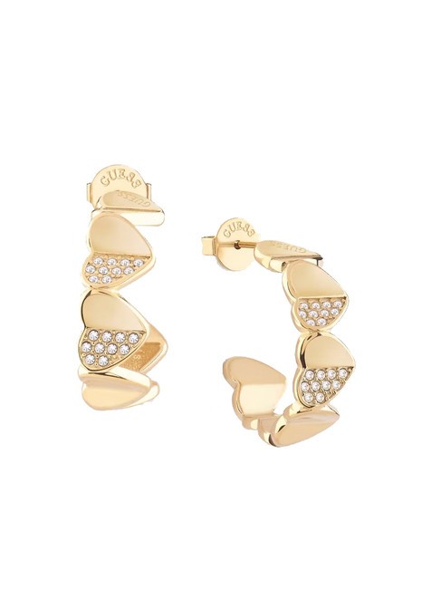 GUESS LOVELY GUESS Semicircle heart earrings yellow gold - Earrings