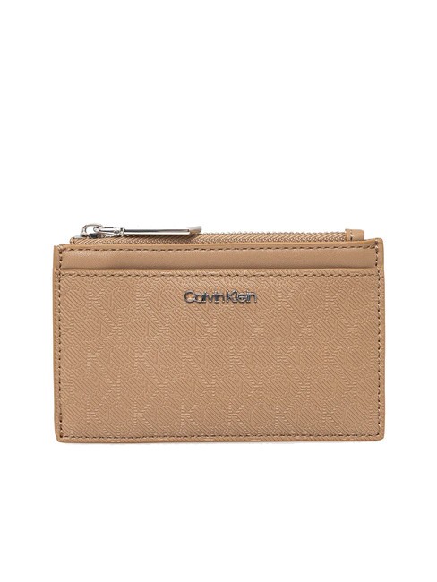 CALVIN KLEIN CK MUST Flat card holder with zip amphora mono pu - Women’s Wallets