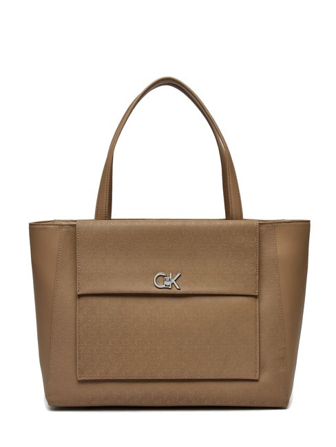 CALVIN KLEIN CK MEDIUM Shoulder bag with zip amphora mono pu - Women’s Bags