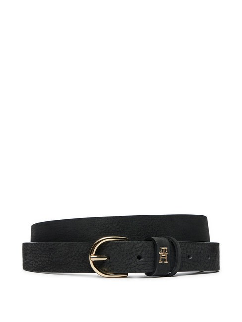 TOMMY HILFIGER ESSENTIAL EFFORTLESS Made in Italy leather belt black - Belts