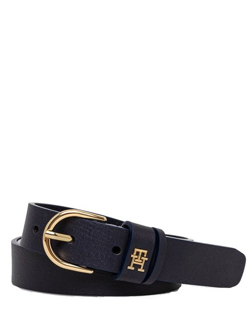 TOMMY HILFIGER ESSENTIAL EFFORTLESS Leather Belt Made in Italy space blue - Belts