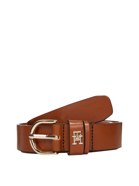 TOMMY HILFIGER ESSENTIAL EFFORTLESS Leather Belt Made in Italy cognac - Belts